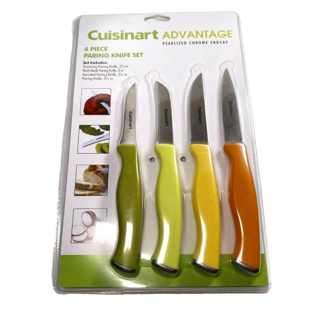 Cusiniart Advantage Pairing Knife Set New Kitchen Knives, Orange, Green, Yellow